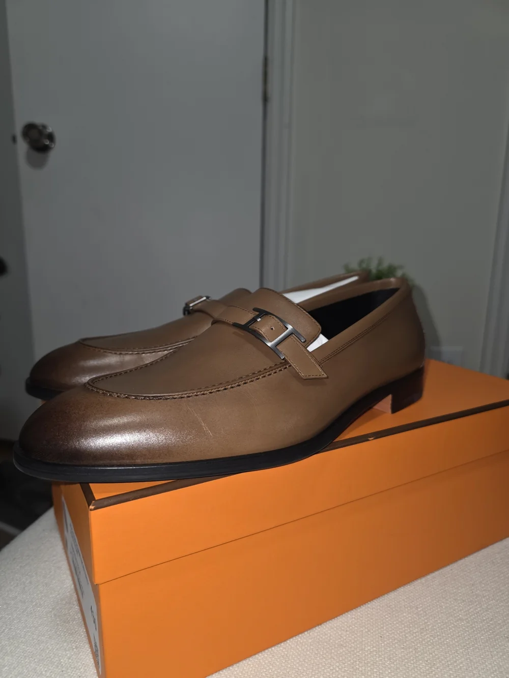 Brand New Hermès Moccasin Homme Monterey Veau Patine